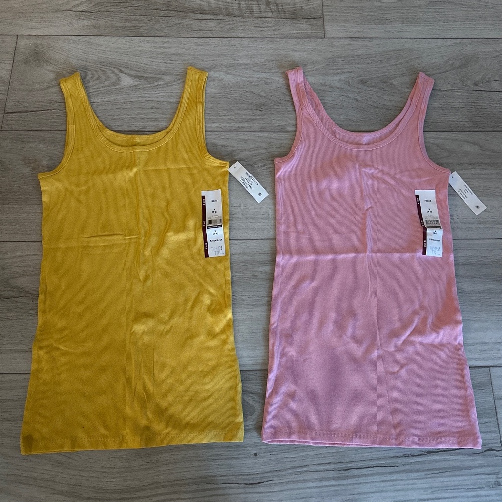 Time and TRU smalls tanks yellow and pink NWT